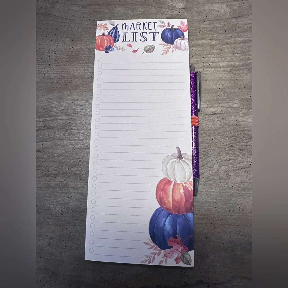 Clementine Autumn Market List Notepad with Pen